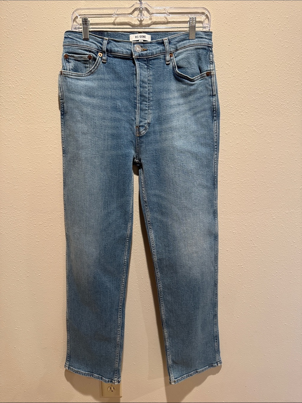 Re/Done Women’s Light Blue Straight-Leg Jeans